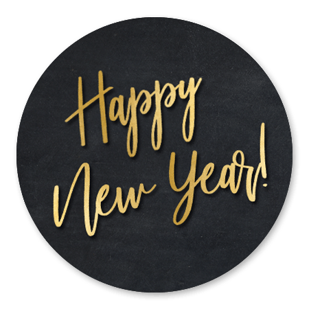 Happy New Year - Zwart